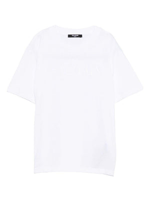 T-shirt per bambino Balmain Kids bianca con logo sul davanti