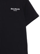 T-shirt per bambino Balmain Kids nera con logo sul davanti - Rubino Kids