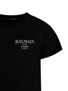 T-shirt per bambino Balmain Kids nera con stampa del logo - Rubino Kids