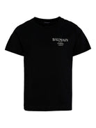 T-shirt per bambino Balmain Kids nera con stampa del logo - Rubino Kids