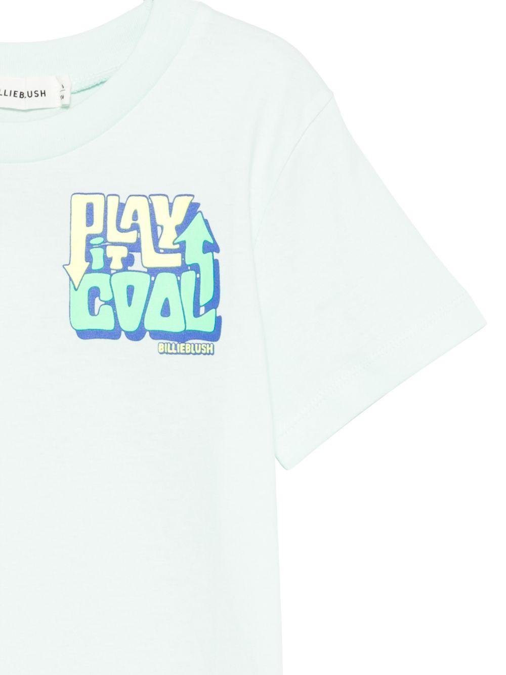 T-shirt per bambino Billieblush azzurro con dettaglio grafico sul petto - Rubino Kids