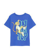 T-shirt per bambino Billieblush blu con scritta "Guess where I Am" sul davanti - Rubino Kids