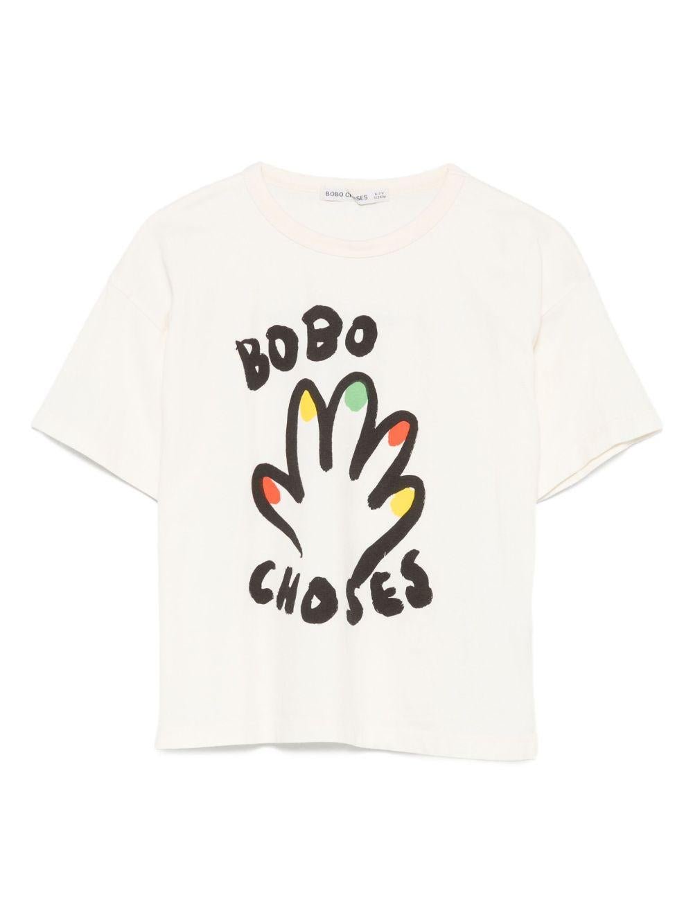 T-shirt per bambino Bobo Choses bianca con stampa - Rubino Kids