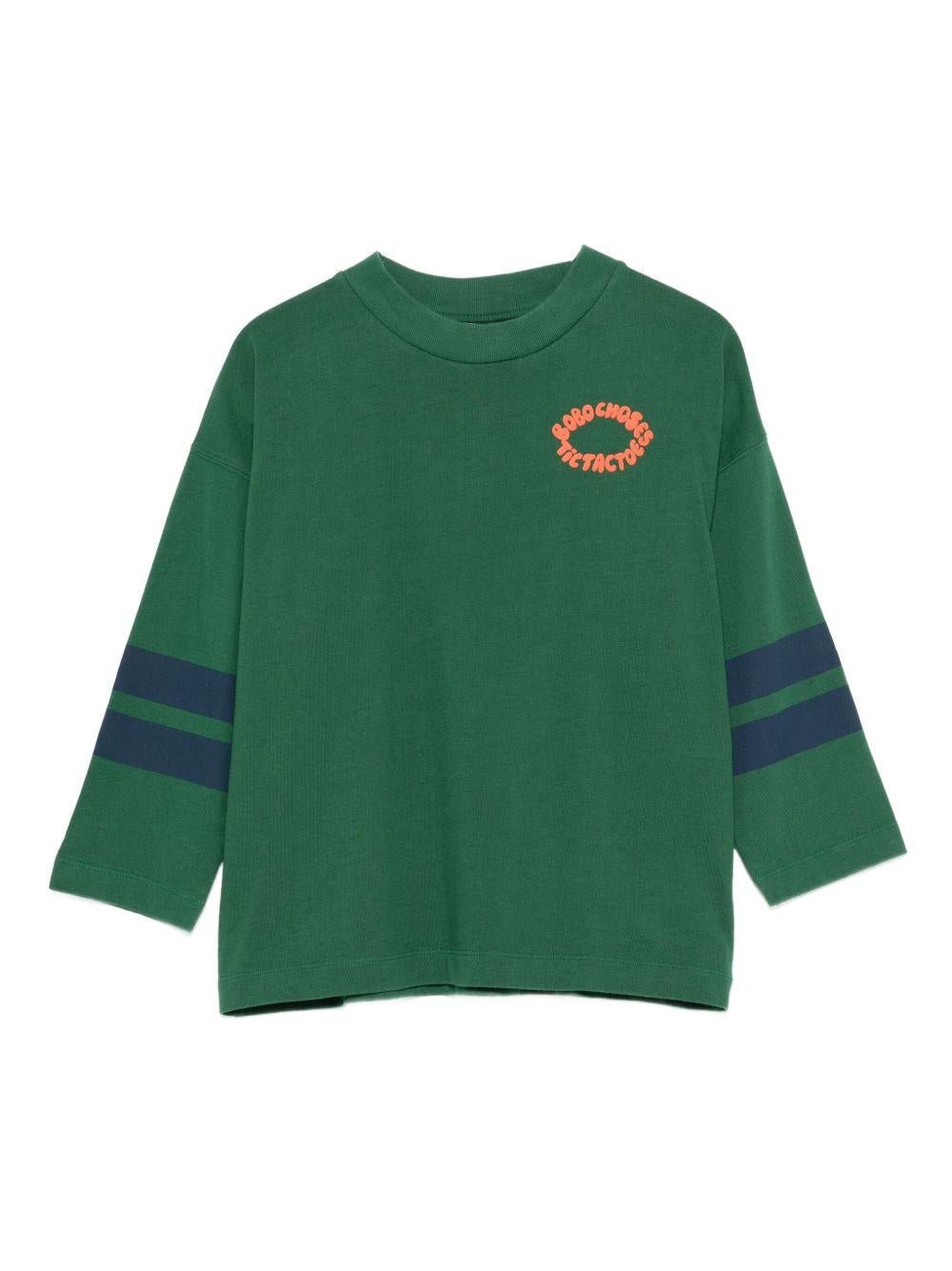 T-shirt per bambino Bobo Choses verde con stampa del logo - Rubino Kids