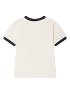 T-shirt per bambino Bonpoint Akiva bianco con stampa sul davanti - Rubino Kids