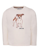 T-shirt per bambino Bonpoint beige con stampa cane - Rubino Kids