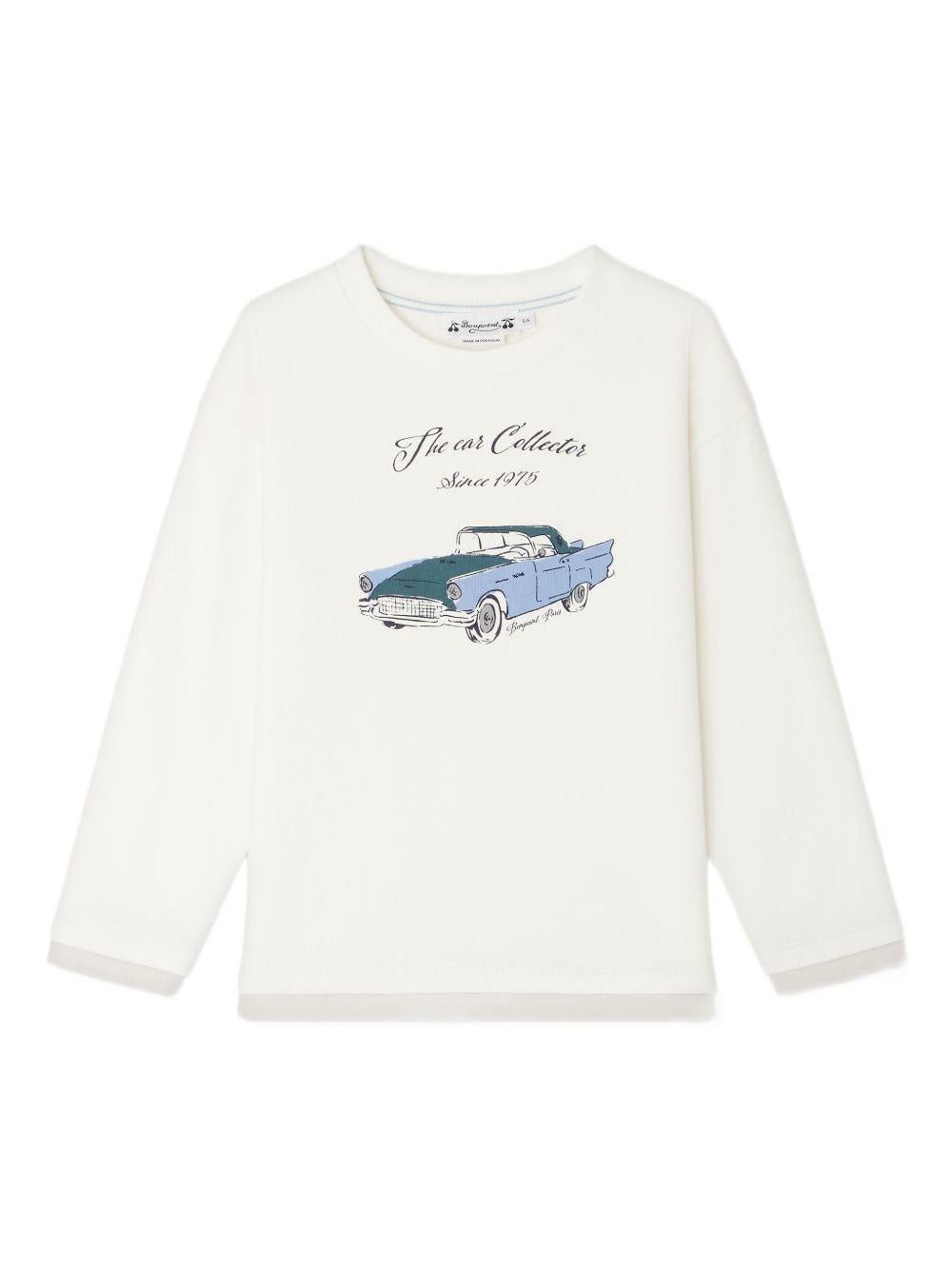 T-shirt per bambino Bonpoint bianco con stampa - Rubino Kids