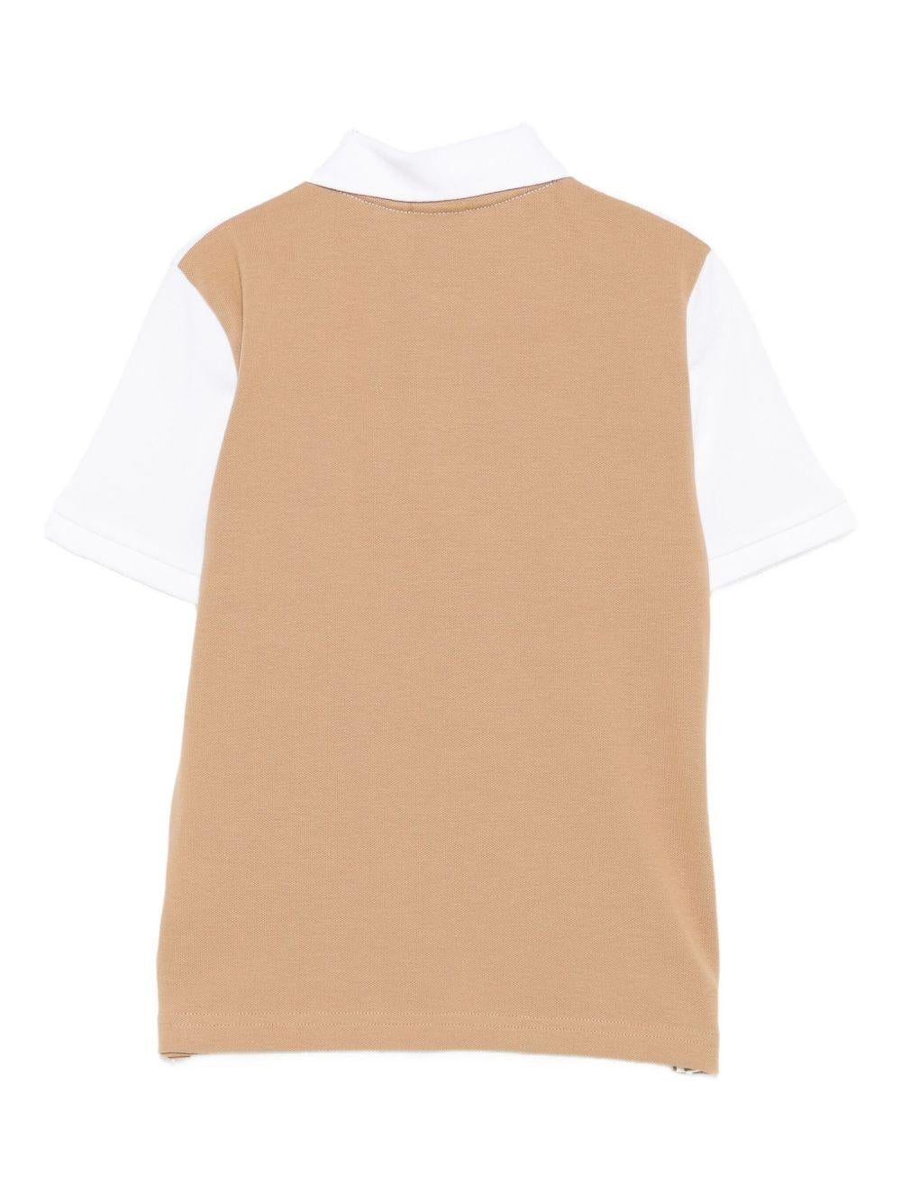 T-shirt per bambino Boss Kids beige a maniche corte - Rubino Kids