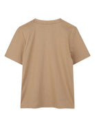 T-shirt per bambino Boss Kids beige con logo a contrasto - Rubino Kids