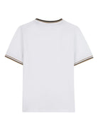 T-shirt per bambino BOSS Kids bianca con logo ricamato - Rubino Kids