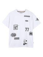 T-shirt per bambino Boss Kids bianca con stampa grafica - Rubino Kids