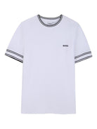 T-shirt per bambino Boss Kids bianco con logo sul petto - Rubino Kids