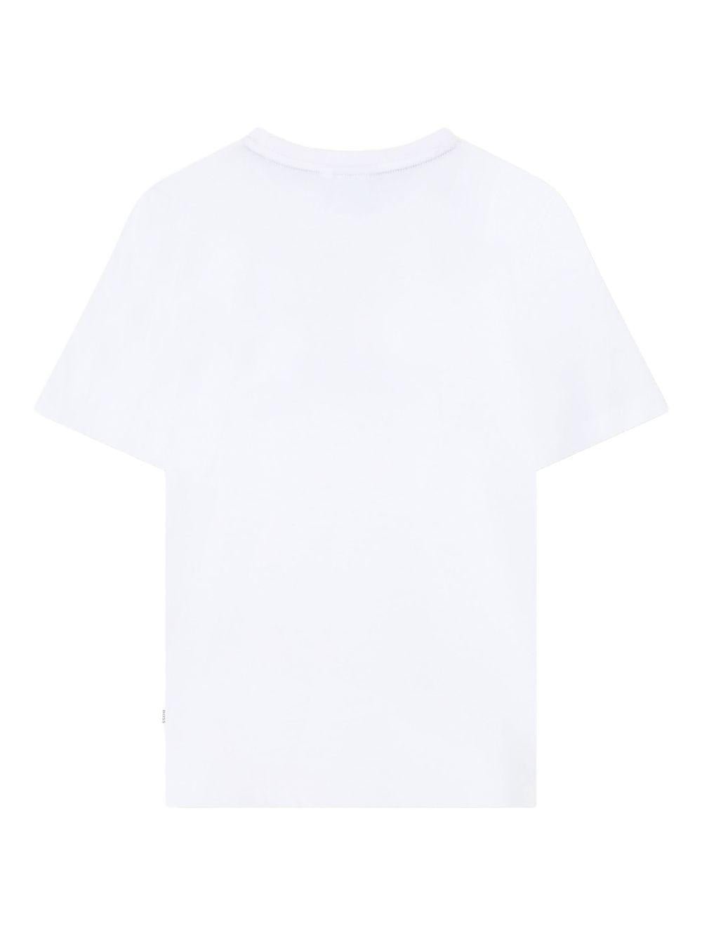 T-shirt per bambino Boss Kids bianco con stampa grafica - Rubino Kids