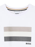 T-shirt per bambino Boss Kids bianco con stampa grafica - Rubino Kids