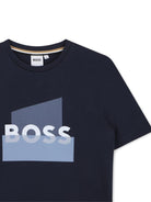 T-shirt per bambino Boss Kids blu con stampa grafica - Rubino Kids