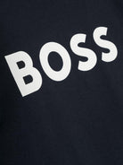 T-shirt per bambino Boss Kids blu con stampa logo sul davanti - Rubino Kids