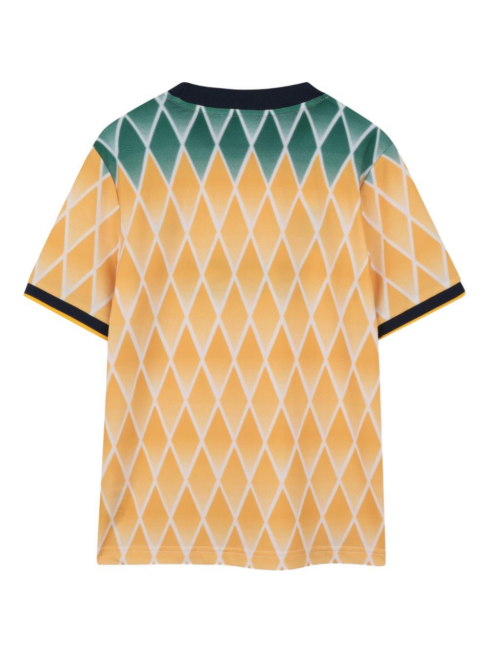 T-shirt per bambino Boss Kids gialla con motivo a rombi - Rubino Kids