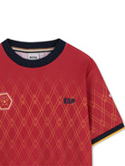 T-shirt per bambino Boss Kids rossa con motivo a rombi - Rubino Kids