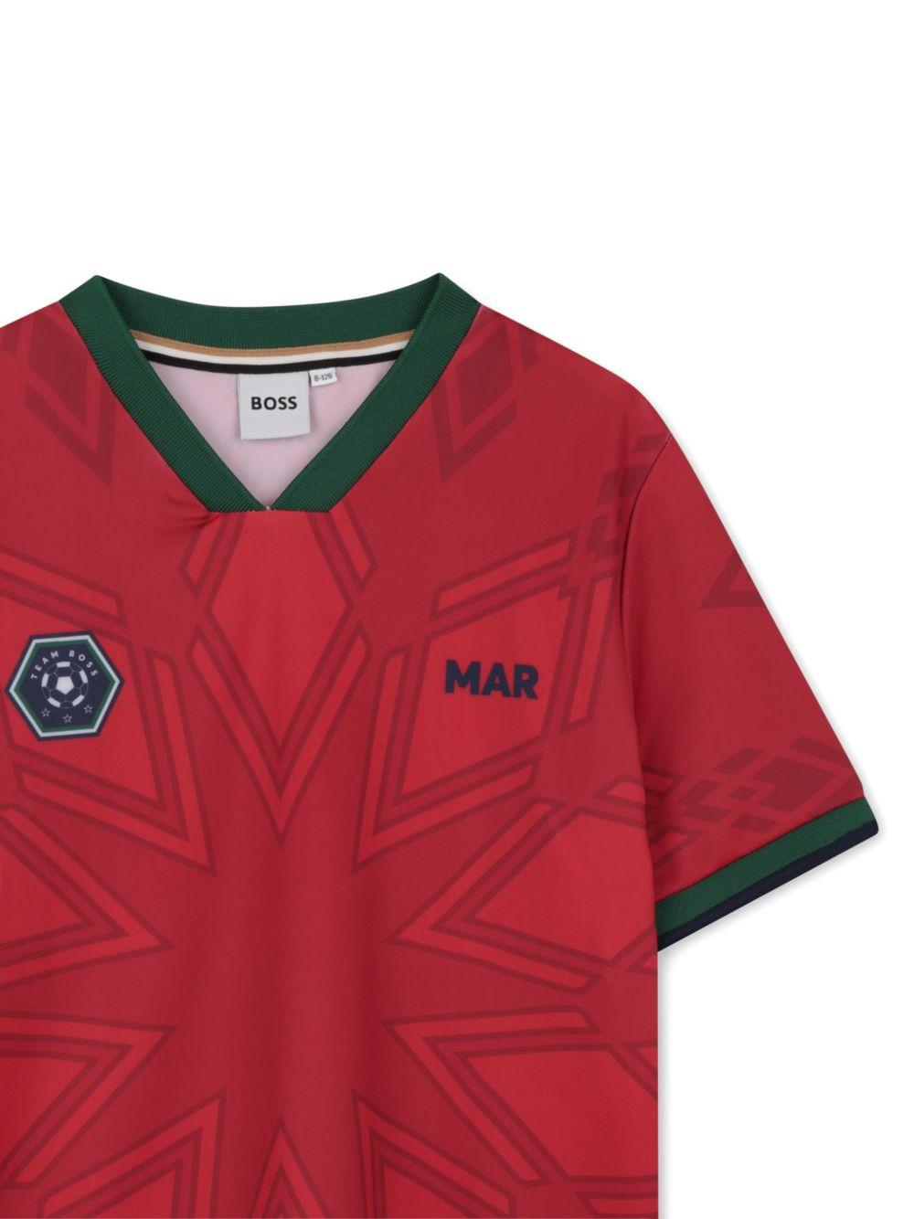 T-shirt per bambino Boss Kids rossa con stampa grafica - Rubino Kids