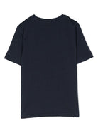 T-shirt per bambino BOSS Kidswear blu con logo goffrato bianco - Rubino Kids