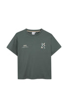 T-shirt per bambino Boss Kidswear verde con logo sul petto - Rubino Kids