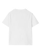 T-shirt per bambino Burberry Kids bianca con design Equestrian Knight - Rubino Kids