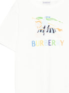T-shirt per bambino Burberry Kids bianca con Equestrian Knight sul davanti - Rubino Kids