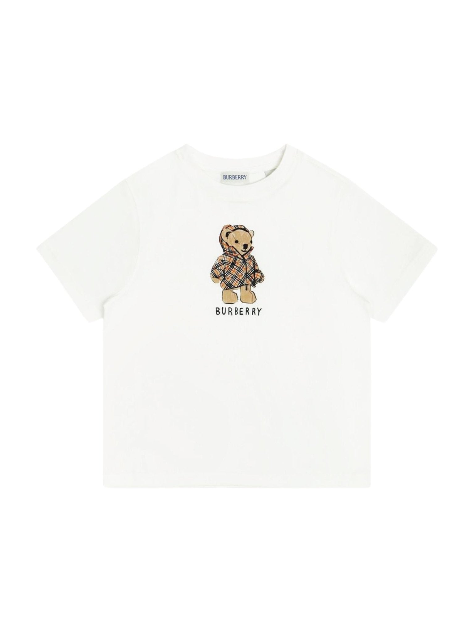T-shirt per bambino Burberry Kids bianca con stampa grafica orsacchiotto - Rubino Kids