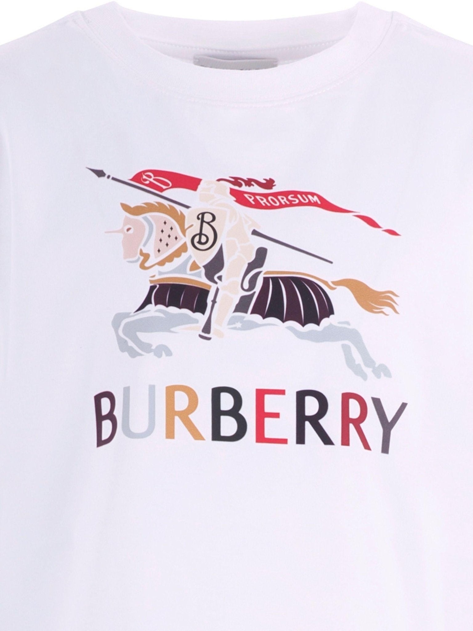 T-shirt per bambino Burberry Kids bianca con stampa grafica sul davanti - Rubino Kids