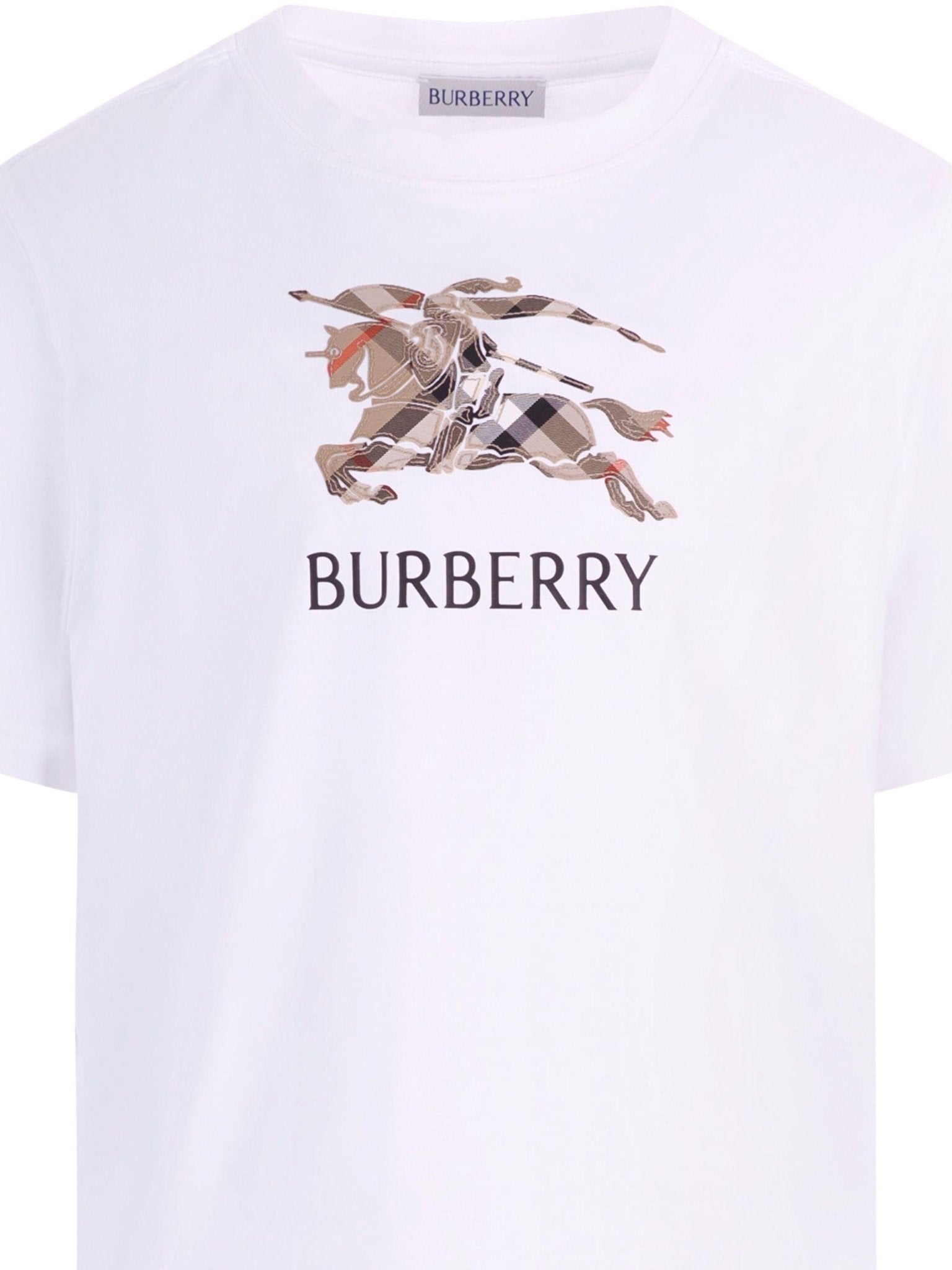T-shirt per bambino Burberry Kids bianca con stampa grafica sul davanti - Rubino Kids