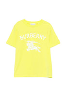 T-shirt per bambino Burberry Kids gialla con stampa con logo sul davanti - Rubino Kids