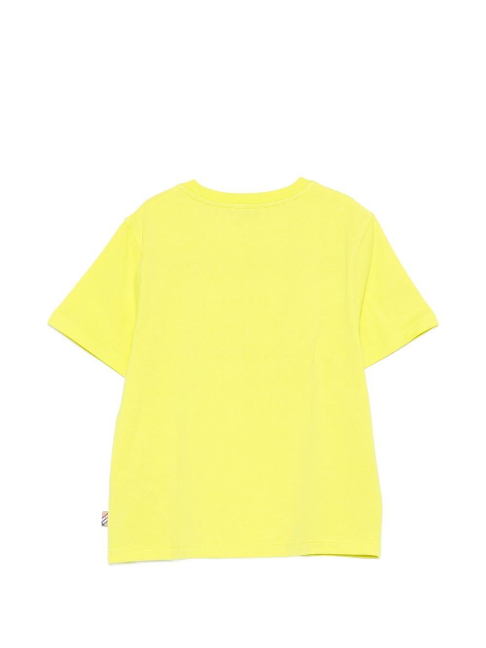 T-shirt per bambino Burberry Kids gialla con stampa con logo sul davanti - Rubino Kids