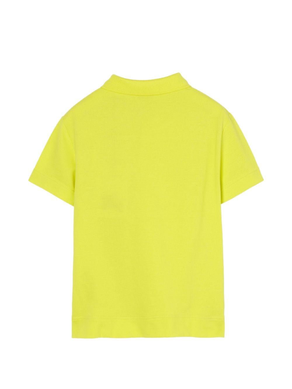 T-shirt per bambino Burberry Kids giallo con ricamo Equestrian Knight sul davanti - Rubino Kids