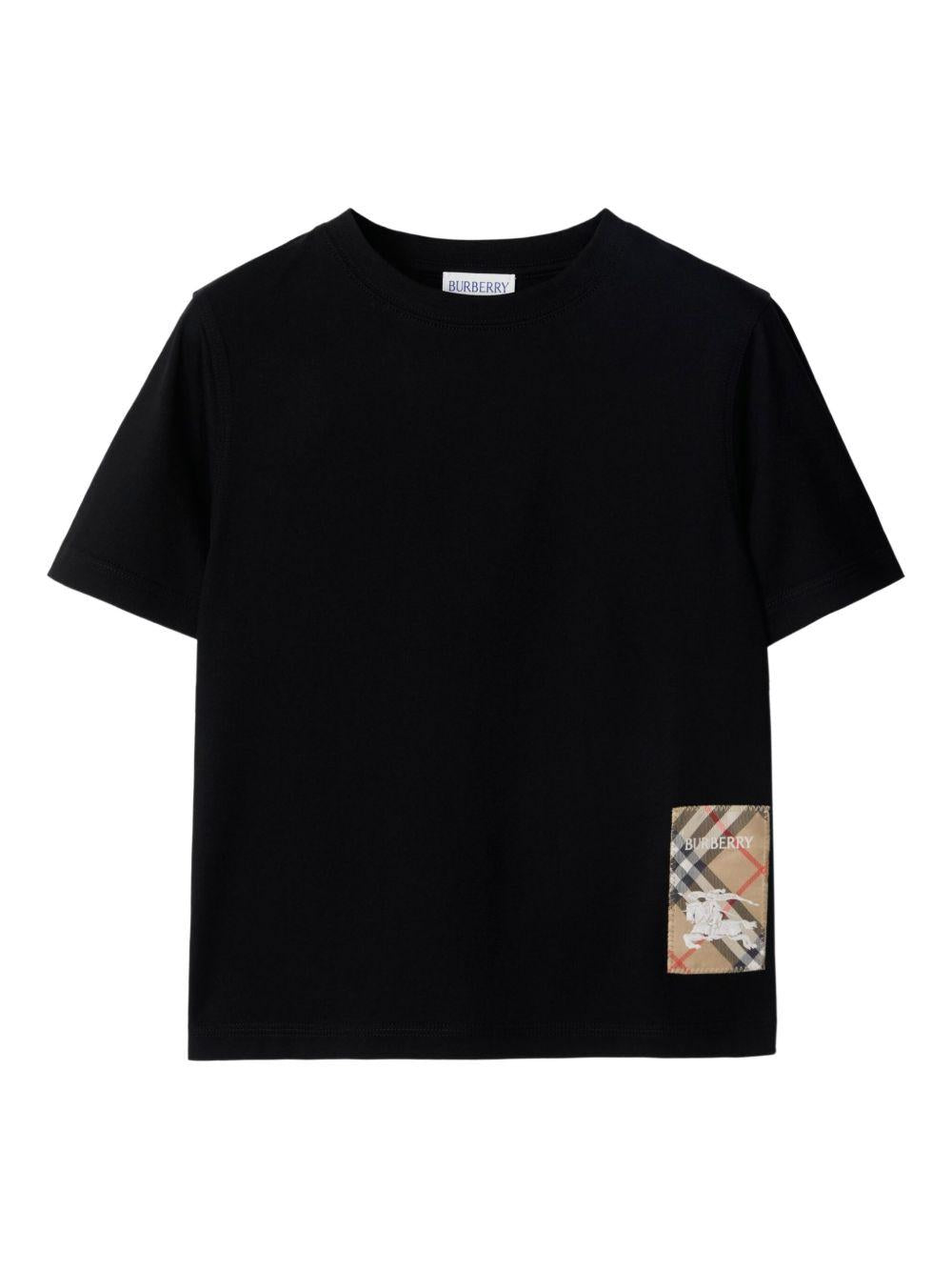 Burberry Kids Black Checked T-Shirt for Boys | Offer Price