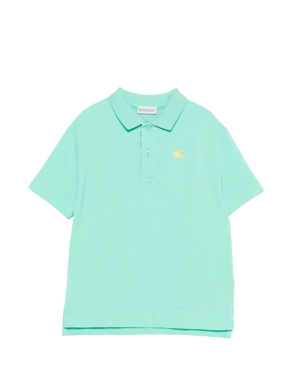 T-shirt per bambino Burberry Kids verde con ricamo Equestrian Knight - Rubino Kids