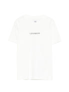 T-shirt per bambino C.P. Company Kids bianca con logo sul davanti - Rubino Kids