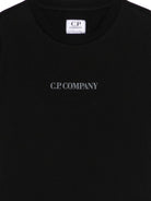 T-shirt per bambino C.P. Company Kids nera con logo sul davanti - Rubino Kids