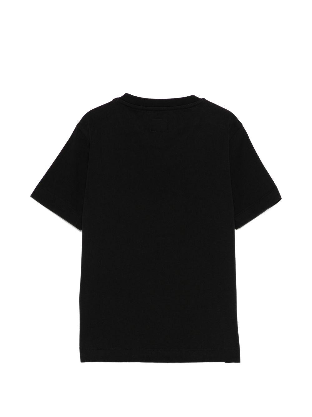 T-shirt per bambino C.P. Company Kids nera con logo sul davanti - Rubino Kids