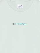 T-shirt per bambino C.P Company kids verde con stampa logo sul davanti - Rubino Kids