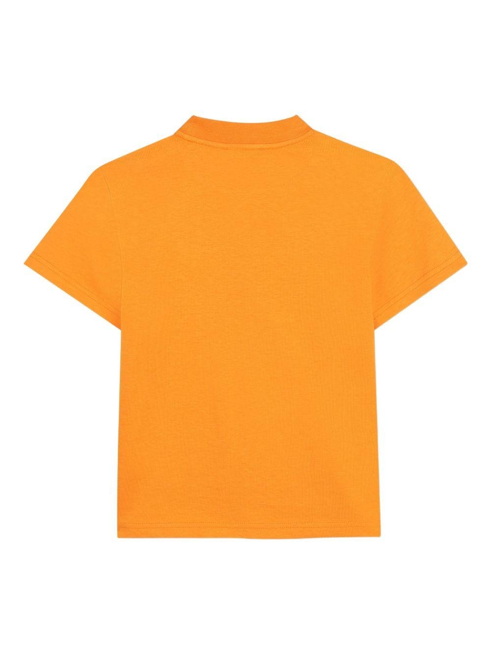 T-shirt per bambino Dkny Kids arancione con dettaglio logo sul davanti - Rubino Kids