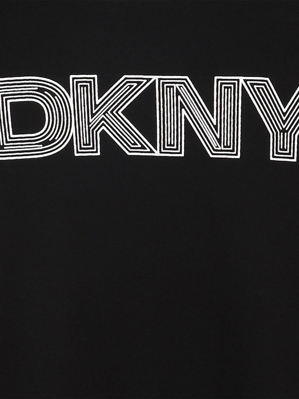 T-shirt per bambino Dkny Kids nera con logo - Rubino Kids