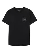 T-shirt per bambino DKNY Kids nera con logo - Rubino Kids