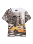 T-shirt per bambino Dkny multicolore con stampa - Rubino Kids