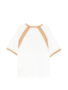 T-shirt per bambino Dolce & Gabbana Kids bianca con inserti beige - Rubino Kids