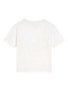 T-shirt per bambino Dolce & Gabbana Kids bianco con stampa logo sul davanti - Rubino Kids