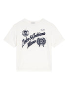 T-shirt per bambino Dolce & Gabbana Kids bianco con stampa logo sul davanti - Rubino Kids