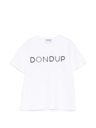 T-shirt per bambino DONDUP Kids bianca con logo sul davanti - Rubino Kids