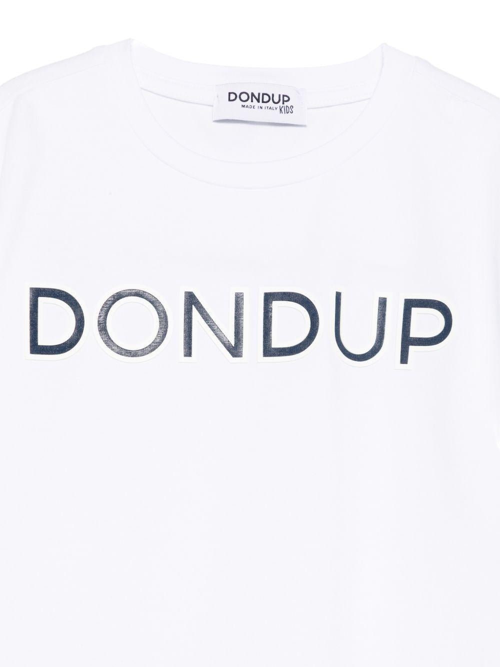 T-shirt per bambino DONDUP Kids bianca con logo sul davanti - Rubino Kids