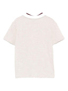 T-shirt per bambino Eleventy Kids beige con logo sul davanti - Rubino Kids