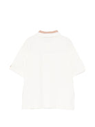 T-shirt per bambino Emporio Armani Kids beige con logo aquila sul davanti - Rubino Kids